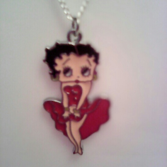 New colorful silver Betty Boop pendant necklace - Picture 2 of 4