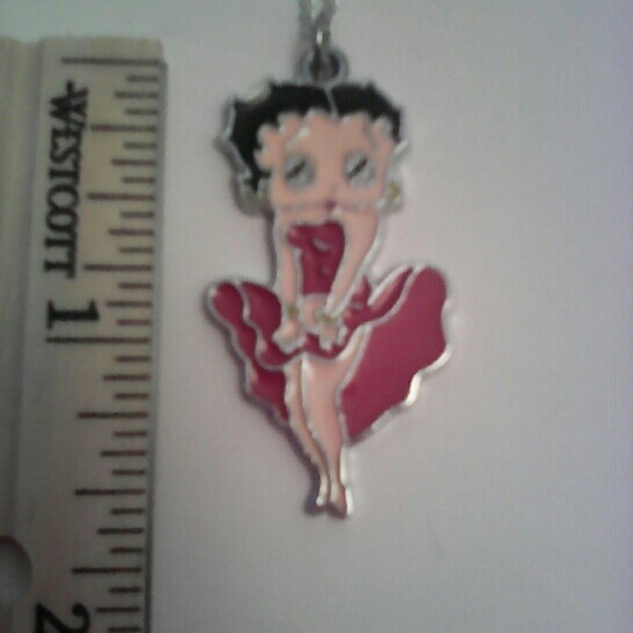 New colorful silver Betty Boop pendant necklace - Picture 4 of 4