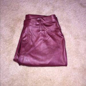 Burgundy leather pants by Faded Glory