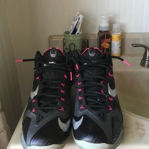 Lebrons. Pink, black & grey. NEVER worn!