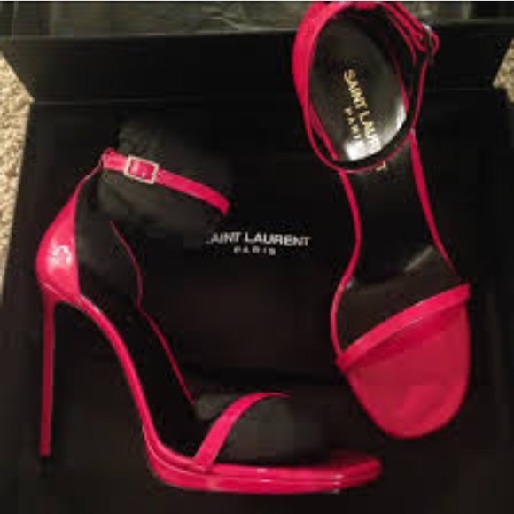 Saint Laurent pink Jane sandals sz 38 - Picture 3 of 3