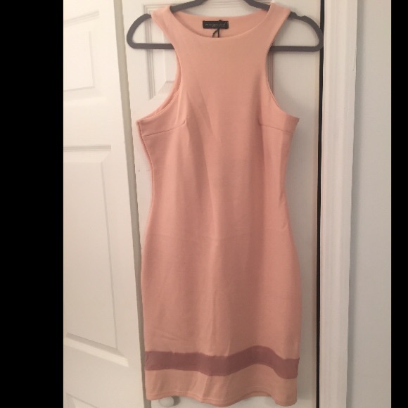 Nude misguided midi dress