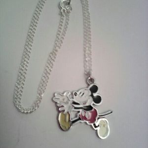 New Colorful Silver Mickey Mouse Pendant Necklace