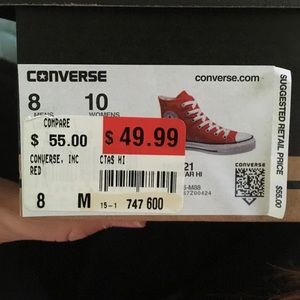 NEVER worn high too red converses!