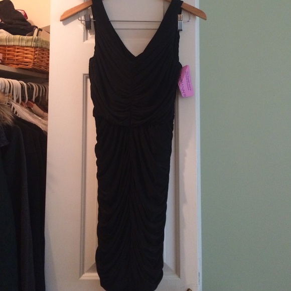 Draped Black Cocktail Dress