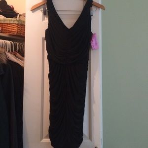 Draped Black Cocktail Dress