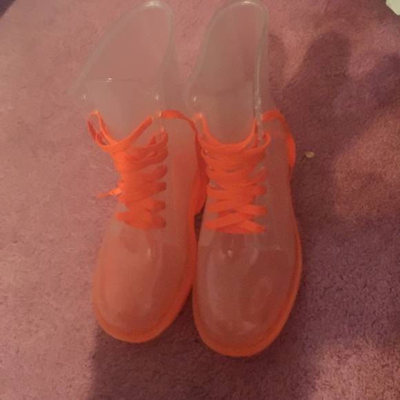 Orange jelly boots