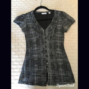 New York & Company Button Up Frilled Blouse