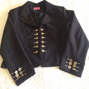 💕💕💕Cute Military Jacket  M 10 12 black 💕💕💕