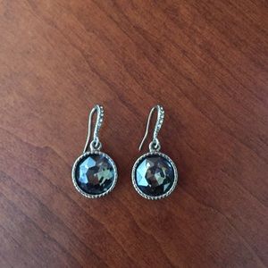WHBM gray single stone drop earrings