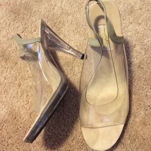 Clear pageant or prom heels 4in.