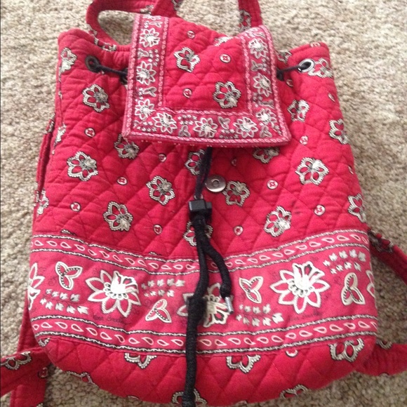 Vintage Vera Bradley pack pack with make up bag.