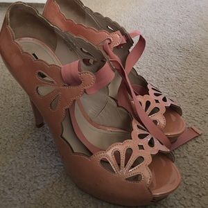 Joan and David heels in blush