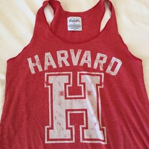 Red Harvard logo tank top
