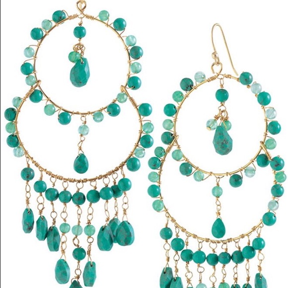 Stella and Dot turquoise chandelier earrings