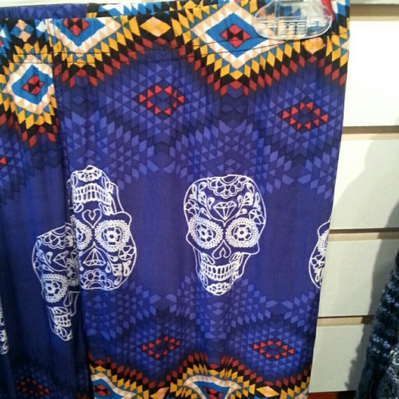 SUGAR SKULL brushed flannel leggings