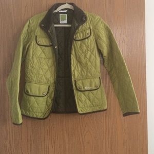 Pantone olive green Barbour jacket NWOT.