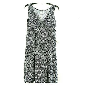 St Johns Bay Geometric Navy women's Dress Medium