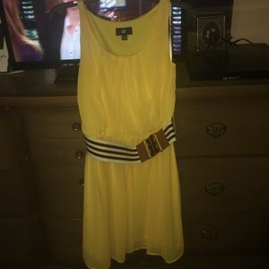 Yellow dress with belt