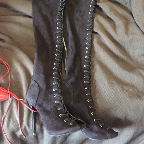 Black knee high boots