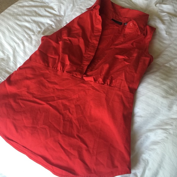 Red halter New York and company blouse size 8