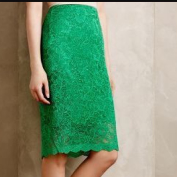 Anthropologie Dresses & Skirts - Anthro Mignon Doo Lace Veiled Pencil Skirt