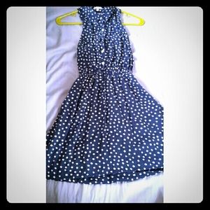 Cut out sleeveless polka dot dress!