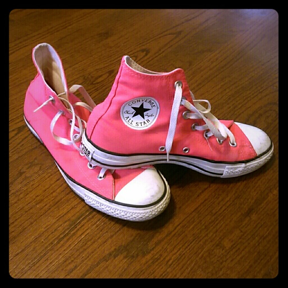 Neon pink Converse