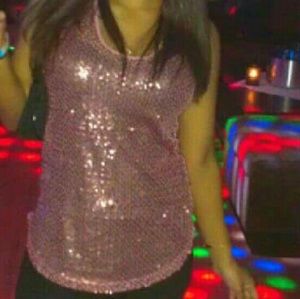 Shimmy sequenced tank top