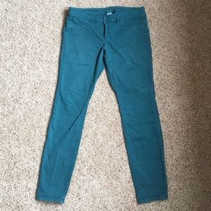 Teal skinny jeans from Victoria's Secret catalog.