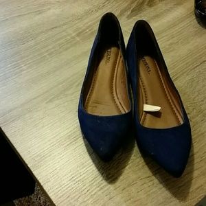 Fun blue kitten wedges