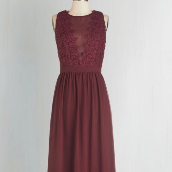 ModCloth floor length, lace top dress