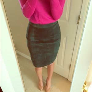 Holiday leather suede pencil skirt