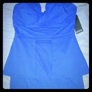 Pedal bust peplum mini dress