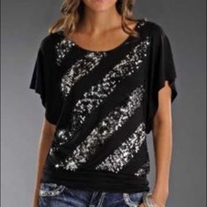Rock&Roll Cowgirl black dolman top