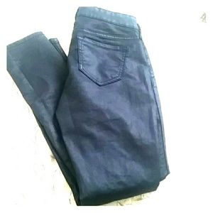 Metallic navy rockstar jeans petite