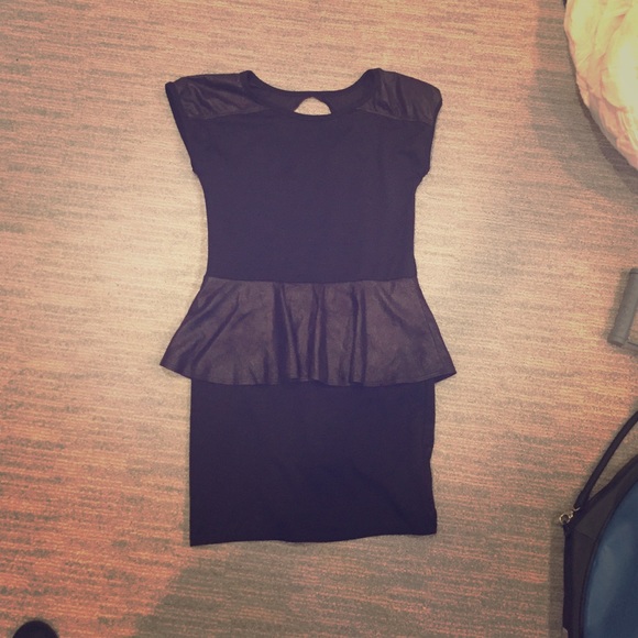 black peplum dress