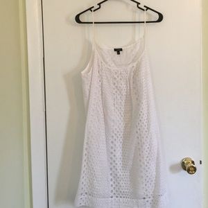 White spaghetti strap 100% cotton dress
