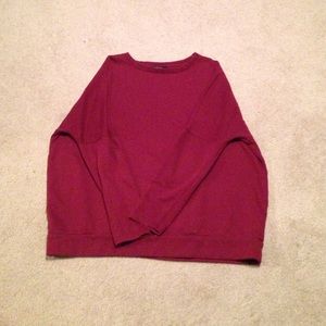Maroon hood less sweatshirt