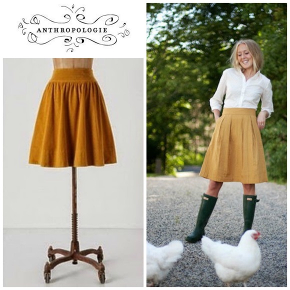 Anthropologie Dresses & Skirts - Anthro Field Skirt in Marigold Mustard Yellow 0/2