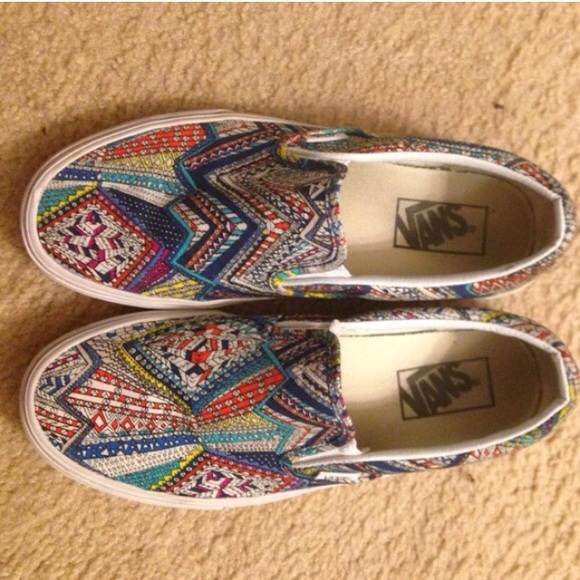 multicolor slip on vans