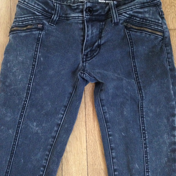Black Acid Wash Skinny Jeans