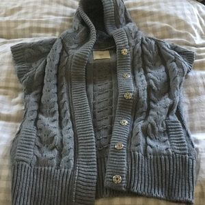 NWOT grey Zara sweater hoodie with buttons