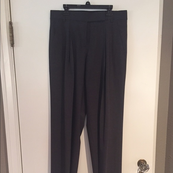 Lined pleated wool dress pants