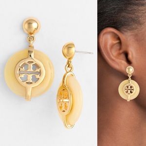 Tory Burch Deco Logo Drop Earrings