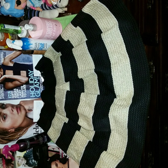 Gold and Black Chevron Embroidered Skirt