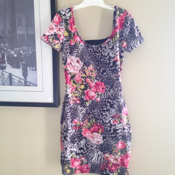 Floral Leopard Body-Con Dress