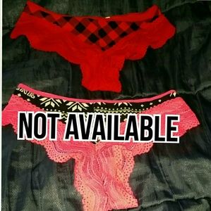 Red flannel pattern PINK panties