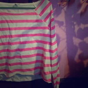 PINK STRIPED CROP SWEATER 💜💕