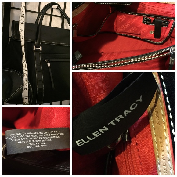 ‼️SOLD‼️ ELLEN TRACY Black Large Black Tote - Picture 7 of 8
